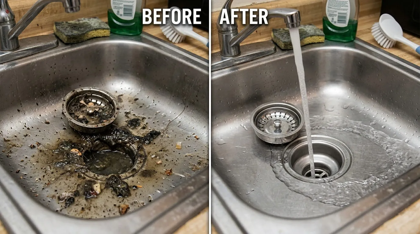 Drain Cleaning Before After Lakewood