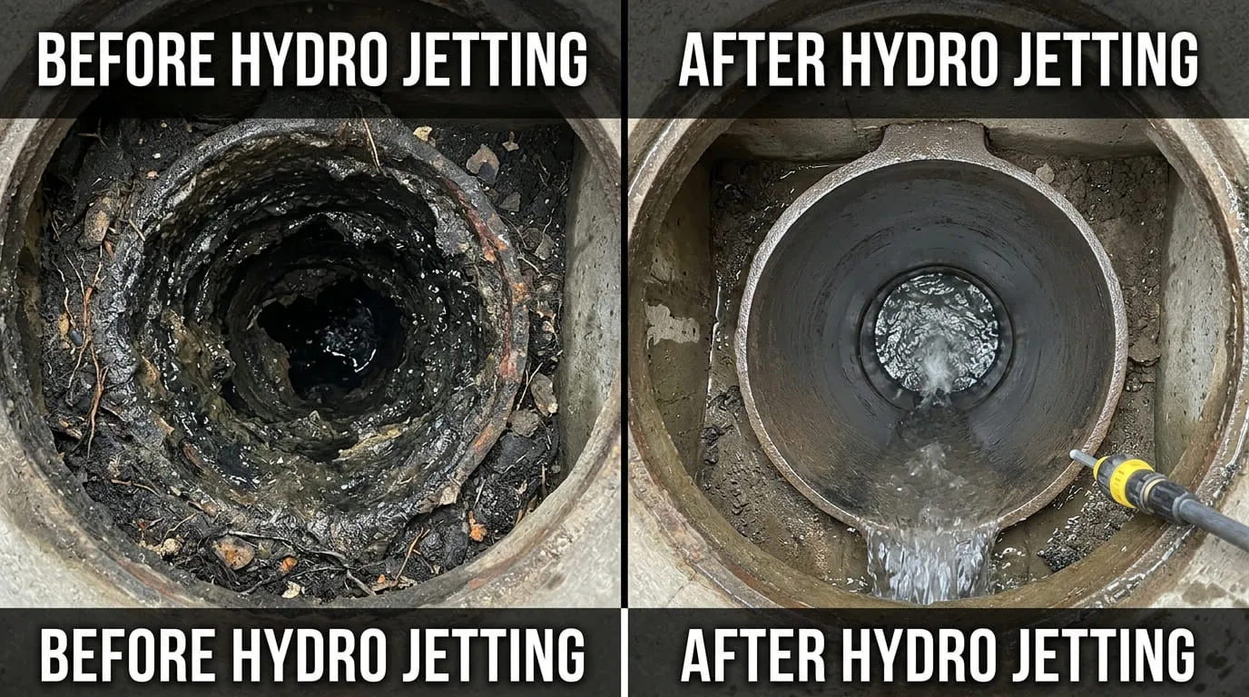 Hydro Jetting Service Before and After - Eiber Lake Plumbers Lakewood CO