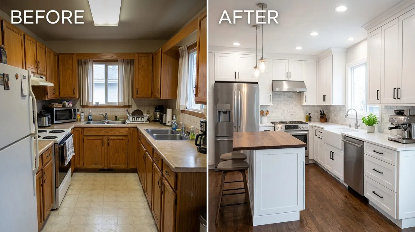 Kitchen Remodeling Before and After - Eiber Lake Plumbers Lakewood CO
