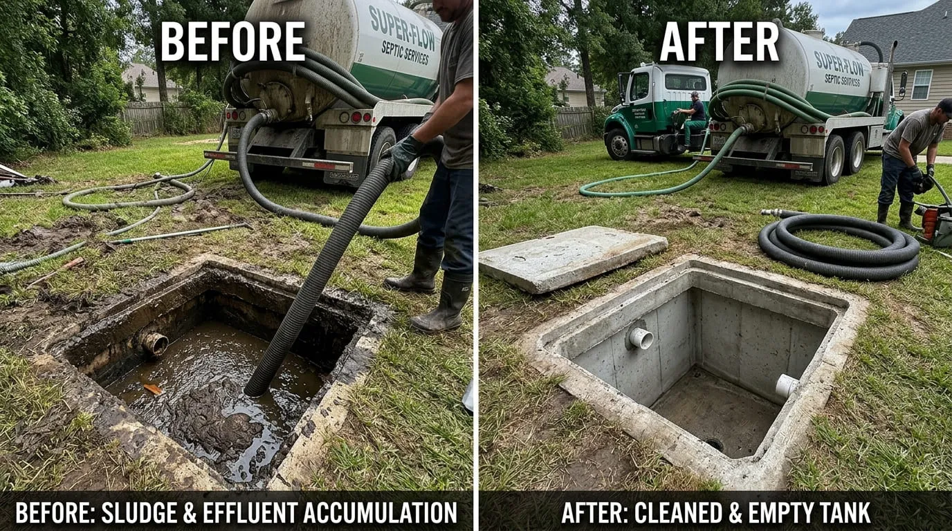 Septic Tank Cleaning and Pumping Before and After Results - Eiber Lake Plumbers Lakewood CO