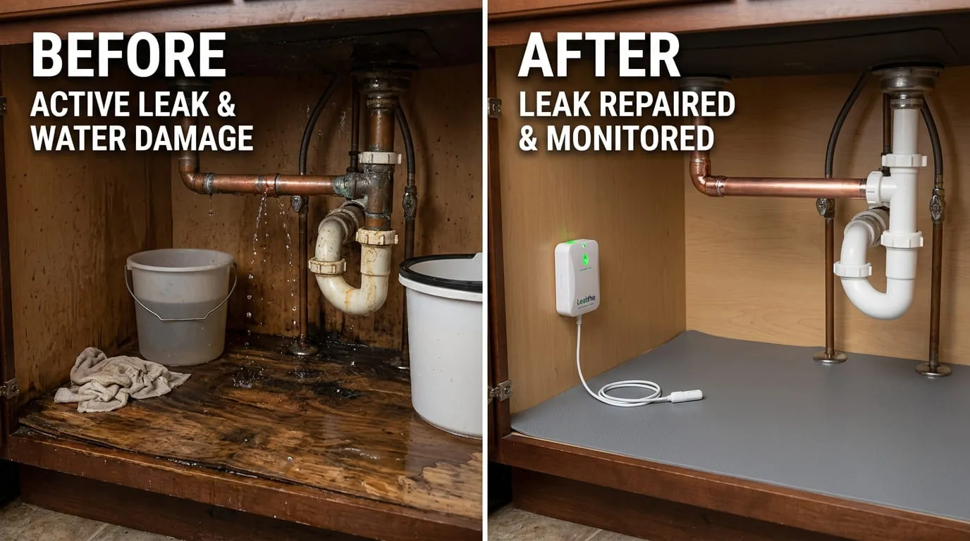 Water Leak Repair Before After Lakewood
